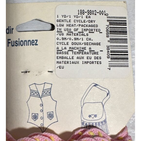 Wrights Jeanious Trim and Dragonfly Patch Ric Rac Pink & White Trim READ - Picture 8 of 8